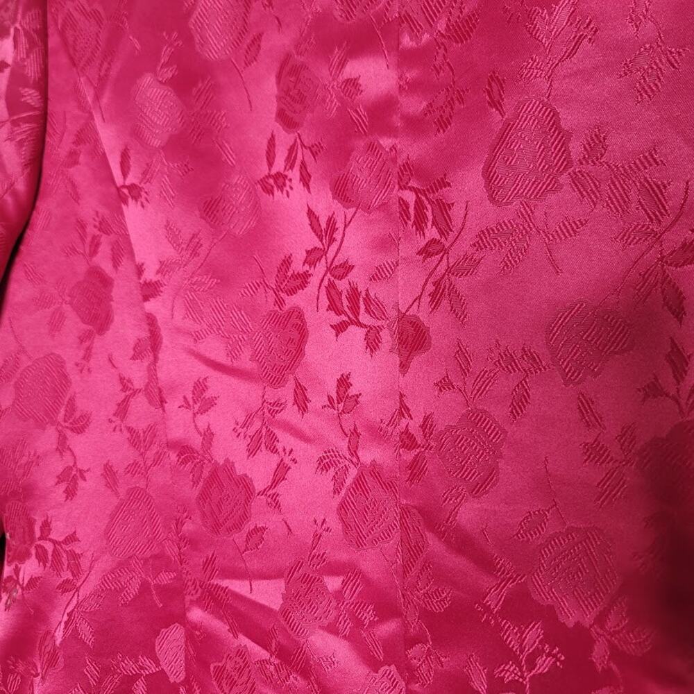 Vintage Aussie Austine Size 12 long jacket Red Floral Design lined - Picture 4 of 5